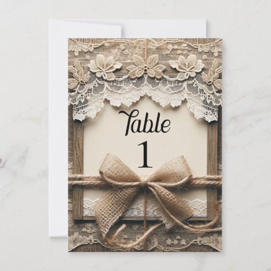  romantisch bloemenkant burlap rustieke bruiloft kaart (Achterkant)