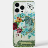 ROMANTISCH BLOEMENMONOGRAM ROZEN EN VLIEGENDE VOGE Case-Mate iPhone CASE (Achterkant)