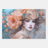 Romantisch Bloemenportret Decoupage Papier Inpakpapier Vel (Voorkant)