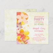 Romantisch bloemfeest voor 30 jaar trouwfeest kaart (Voorkant / Achterkant)