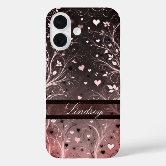 Romantisch Bloemhartpatroon Case-Mate iPhone Case (Achterkant)