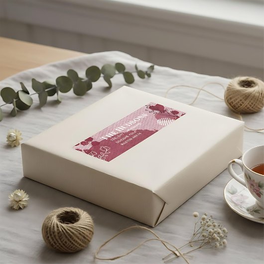 Romantisch bloemig abstract retour adreslabel etiket