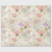 Romantisch bloemig aquarel inpakpapier - Elegant (Vlak)