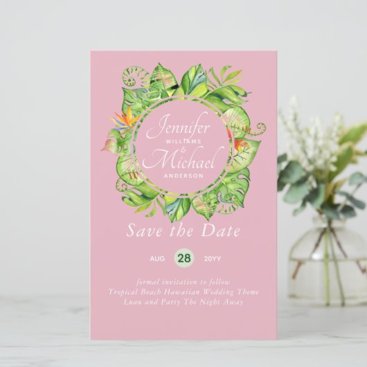 Romantisch Bloemig Bewaar de Datum Veel Kleur Them (Staand voorkant)