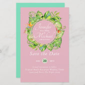 Romantisch Bloemig Bewaar de Datum Veel Kleur Them (Voorkant / Achterkant)