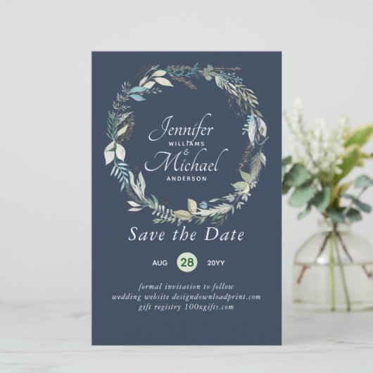 Romantisch Bloemig Bewaar de Datum Veel Kleur Them (Staand voorkant)