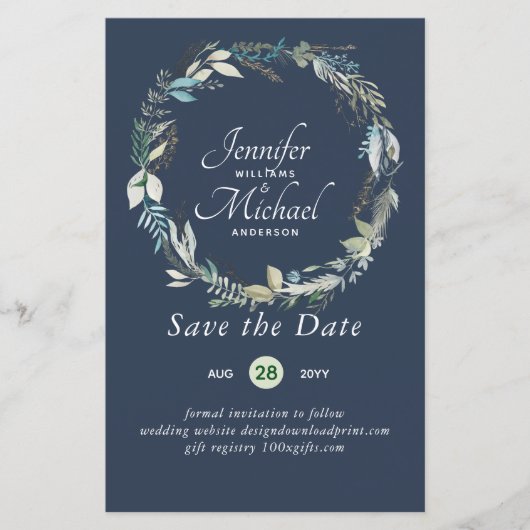 Romantisch Bloemig Bewaar de Datum Veel Kleur Them (Voorkant)