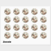 Romantisch Bloemig Liefdesvogel Mini Ronde Envelop Sticker (Vel)
