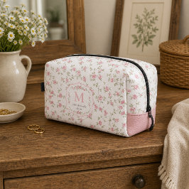 Romantisch bloemig monogram | Vintage Cottagecore Toilettasje