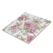  romantisch bloemig Paarse Rozen patroon Tegeltje (Zijkant)