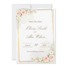 Romantisch bloemig save the date stoffig roze pioe