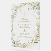 Romantisch bloemig trouwdesign met monogram-wapens acryl bord (Hoek)