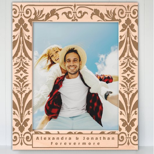 Romantisch bloemmotief Pas getrouwd bruiloft Gegraveerde Lijstjes