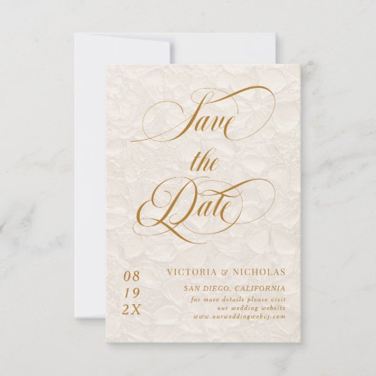 Romantisch bloemmotief save the date (Voorkant)