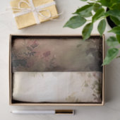 Romantisch bloemmotief, scène, bordeaux wijn & gro tissuepapier (Geschenk)