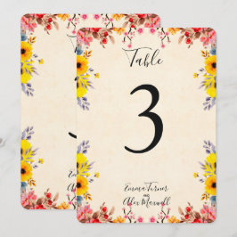 Romantisch bloemmotief | Tafelnummerkaartjes Kaart
