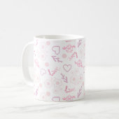 Romantisch Bloemmotief van Liefde Koffiemok (Voorkant links)