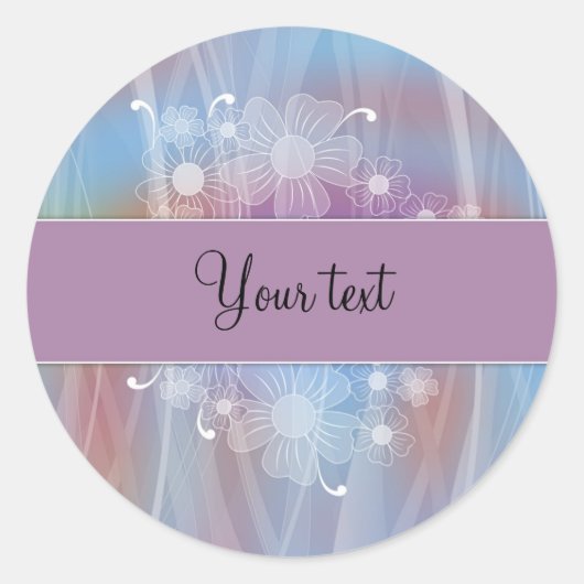 Romantisch bloemontwerp ronde sticker (Voorkant)