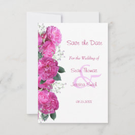 Romantisch bloemstuk bruiloft Save The Date