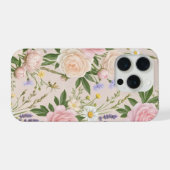Romantisch blozend rozentuin bloemmotief iPhone hoesje (Achterkant horizontaal)