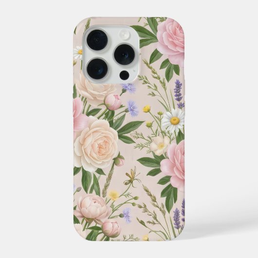 Romantisch blozend rozentuin bloemmotief iPhone hoesje (Achterkant)