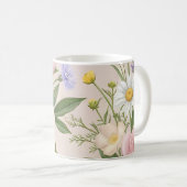 Romantisch blozend rozentuin bloemmotief koffiemok (Voorkant rechts)