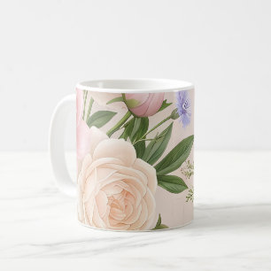 Romantisch blozend rozentuin bloemmotief koffiemok