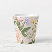 Romantisch blozend rozentuin bloemmotief latte mok (Voorkant)
