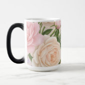 Romantisch blozend rozentuin bloemmotief magische mok (Links)