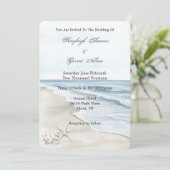 Romantisch Blue Beach Ocean Wedding Kaart (Staand voorkant)