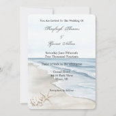 Romantisch Blue Beach Ocean Wedding Kaart (Voorkant)