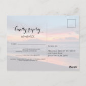 Romantisch Blue Sunset Beach bruiloft RSVP Briefka Briefkaart (Achterkant)