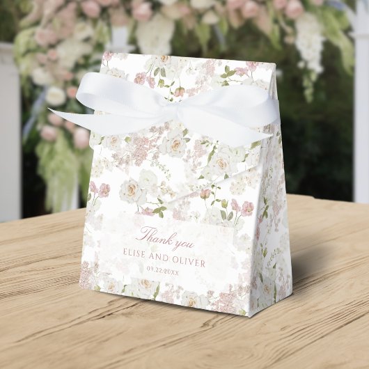 Romantisch blush bloemenallover patroon bedankdoosjes