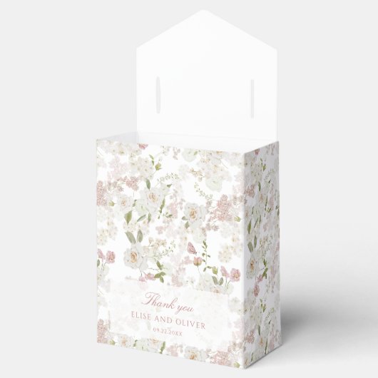 Romantisch blush bloemenallover patroon bedankdoosjes (Geopend)