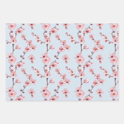 Romantisch Blush Blue Floral Vrijgezellenfeest Inpakpapier Vel (Voorkant 2)