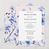 Romantisch Blush Blue Floral Vrijgezellenfeest Kaart (Voorkant / Achterkant)