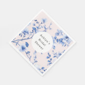 Romantisch Blush Blue Floral Vrijgezellenfeest Servet (Hoek)