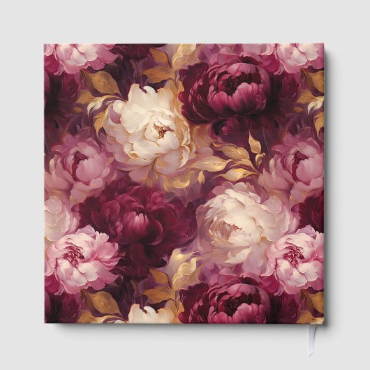 Romantisch Blush Bourgondië Gouden bruiloft gasten Gastenboek (Achterkant)