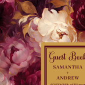 Romantisch Blush Bourgondië Gouden bruiloft gasten Gastenboek