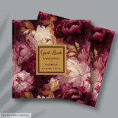 Romantisch Blush Bourgondië Gouden bruiloft gasten Gastenboek