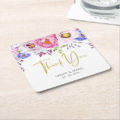 Romantisch Blush & Gold Bedankt voor je bruiloft Kartonnen Onderzetters (Schuin)