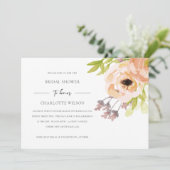 ROMANTISCH BLUSH PINK PEACH FLORAL VRIJGEZELLENFEE KAART (Staand voorkant)