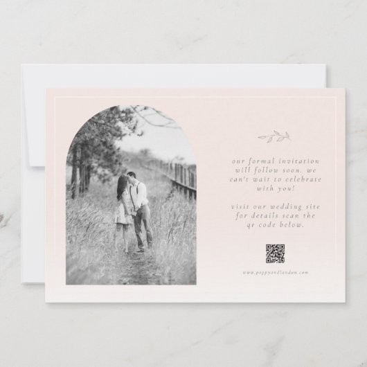 Romantisch Blush Pink Save The Date Kaart (Achterkant)