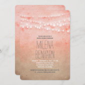 Romantisch Blush Pink String Lights Vrijgezellenfe Kaart (Voorkant / Achterkant)