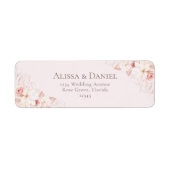 Romantisch Blush Roze Bloemen Adreslabel Etiket (Voorkant)