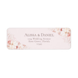 Romantisch Blush Roze Bloemen Adreslabel Etiket
