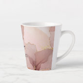 Romantisch Blush Roze Goud Bloemen Latte Mok (Rechts)