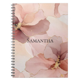 Romantisch Blush Roze Goud Bloemen Notitieboek