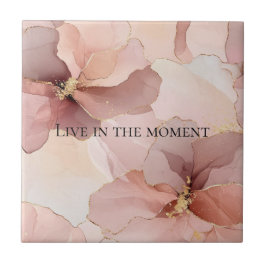 Romantisch Blush Roze Goud Bloemen Tegeltje