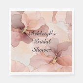 Romantisch Blush Roze Goud Bloemen Vrijgezellenfee Servet (Voorkant)